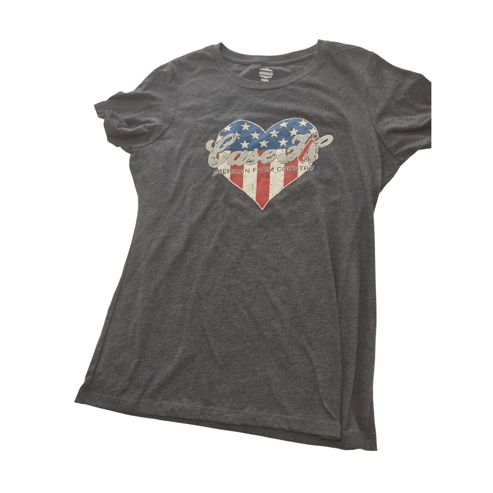 Case IH American Farm Country Graphic Tee Charcoal Heather Gray NWT Large